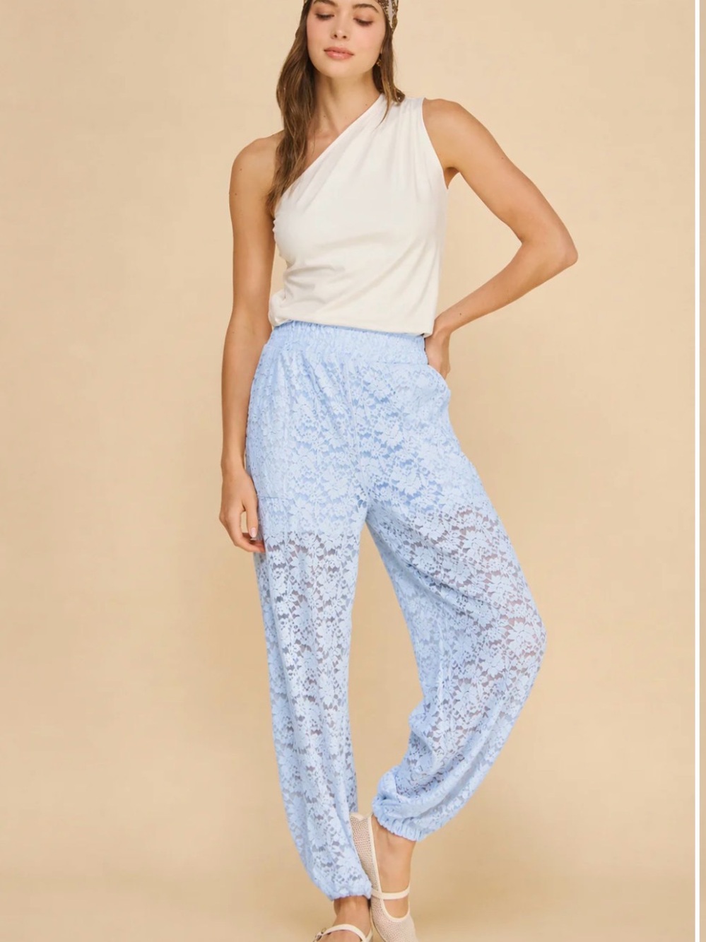 If She Loves Aladdin lace joggers.